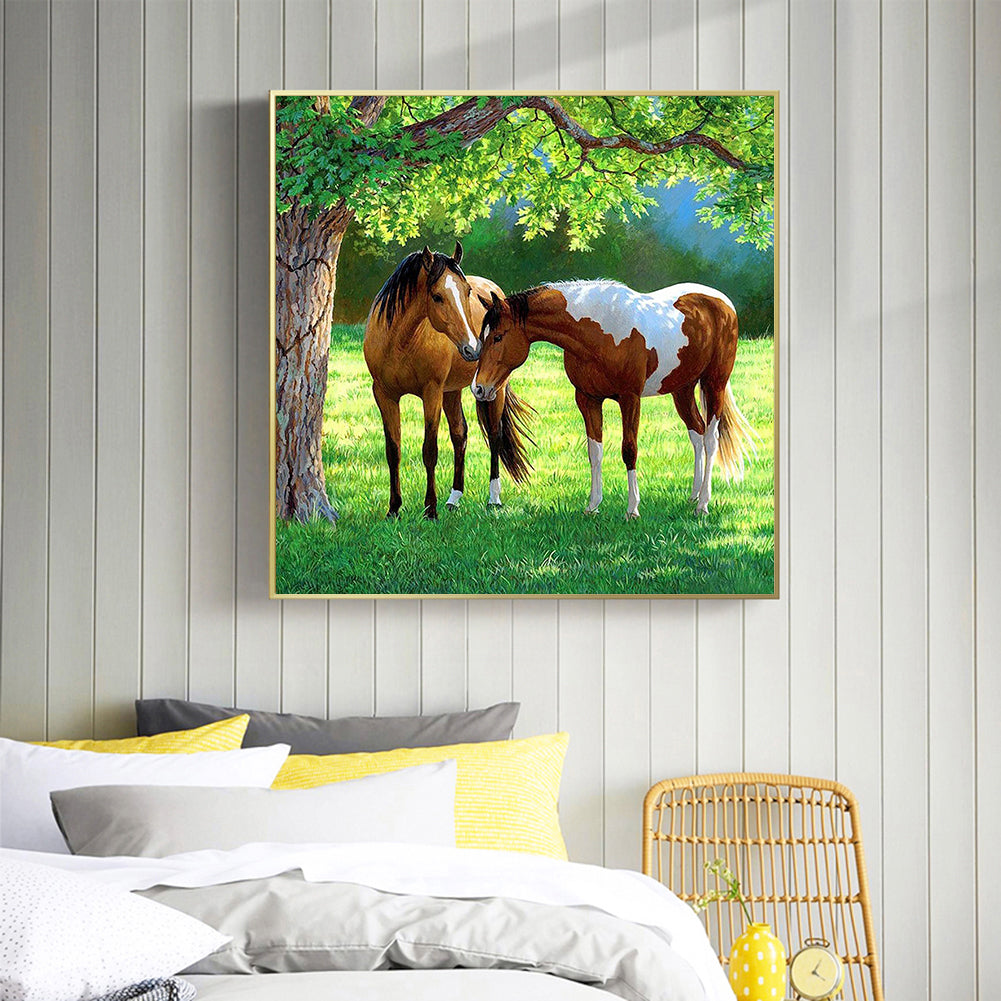 Horse On Grass - Full Square Drill Diamond Painting 50*50CM