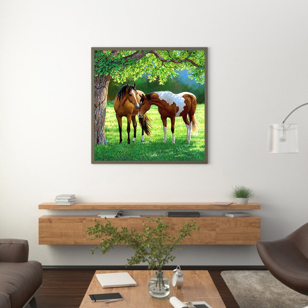 Horse On Grass - Full Square Drill Diamond Painting 50*50CM