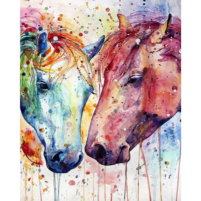 Watercolor Horse - Full Square Drill Diamond Painting 50*60CM