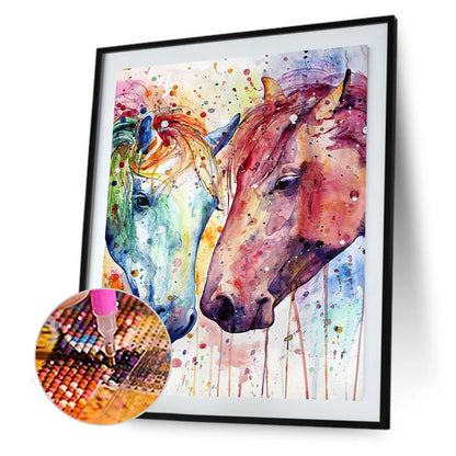 Watercolor Horse - Full Square Drill Diamond Painting 50*60CM