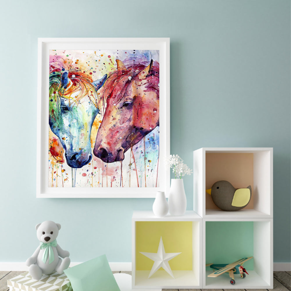 Watercolor Horse - Full Square Drill Diamond Painting 50*60CM