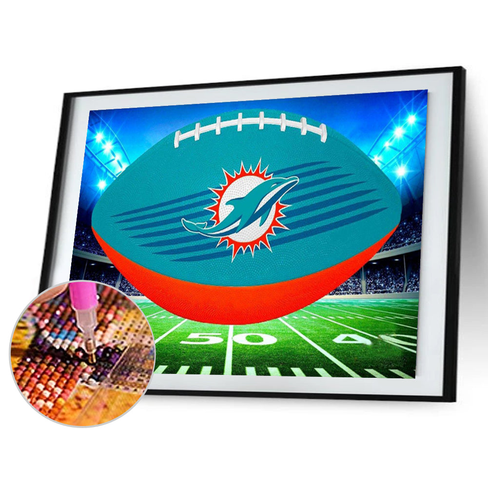 Miami Dolphins Football Team - Full Round Drill Diamond Painting 40*30CM
