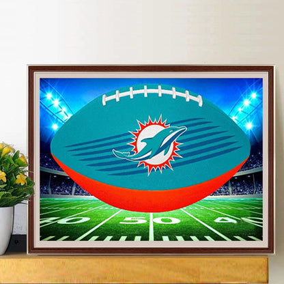 Miami Dolphins Football Team - Full Round Drill Diamond Painting 40*30CM
