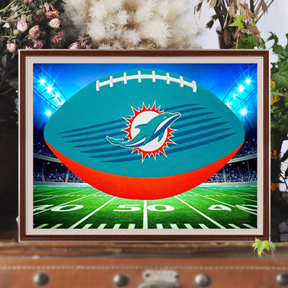 Miami Dolphins Football Team - Full Round Drill Diamond Painting 40*30CM