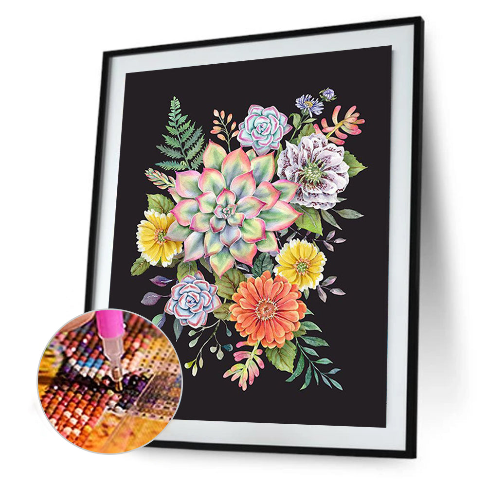 Succulent Plants - Full Round Drill Diamond Painting 40*50CM