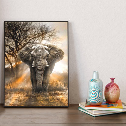 Elephant At Sunset - Full Square Drill Diamond Painting 30*40CM