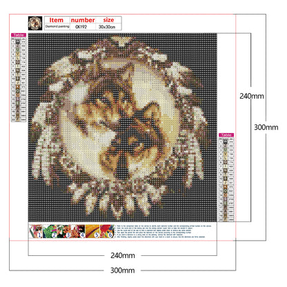 Dream Catcher Wolf - Full Square Drill Diamond Painting 30*30CM