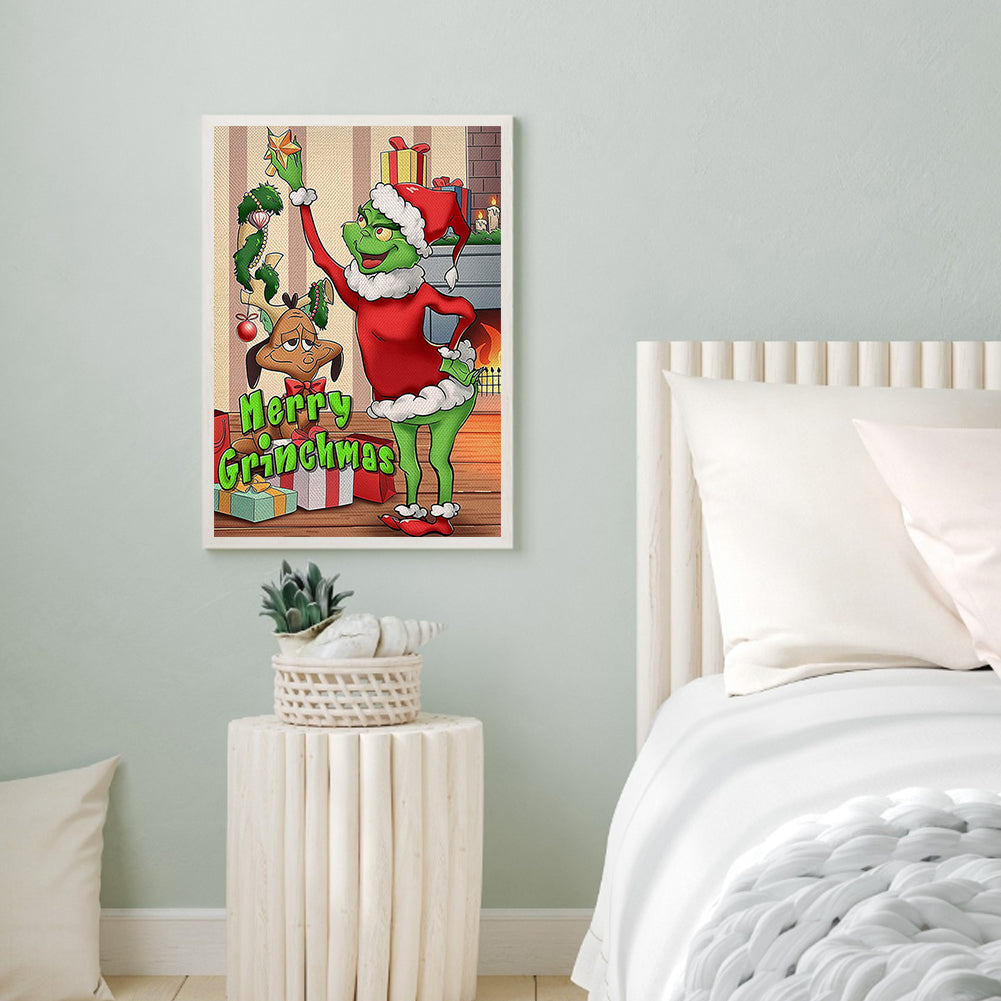 Christmas Green Monster - Full Round Drill Diamond Painting 40*50CM