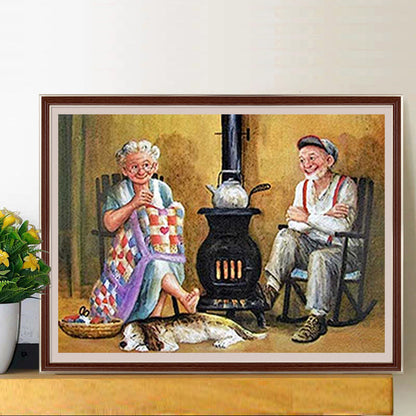 Old Couple - Full Round Drill Diamond Painting 50*40CM