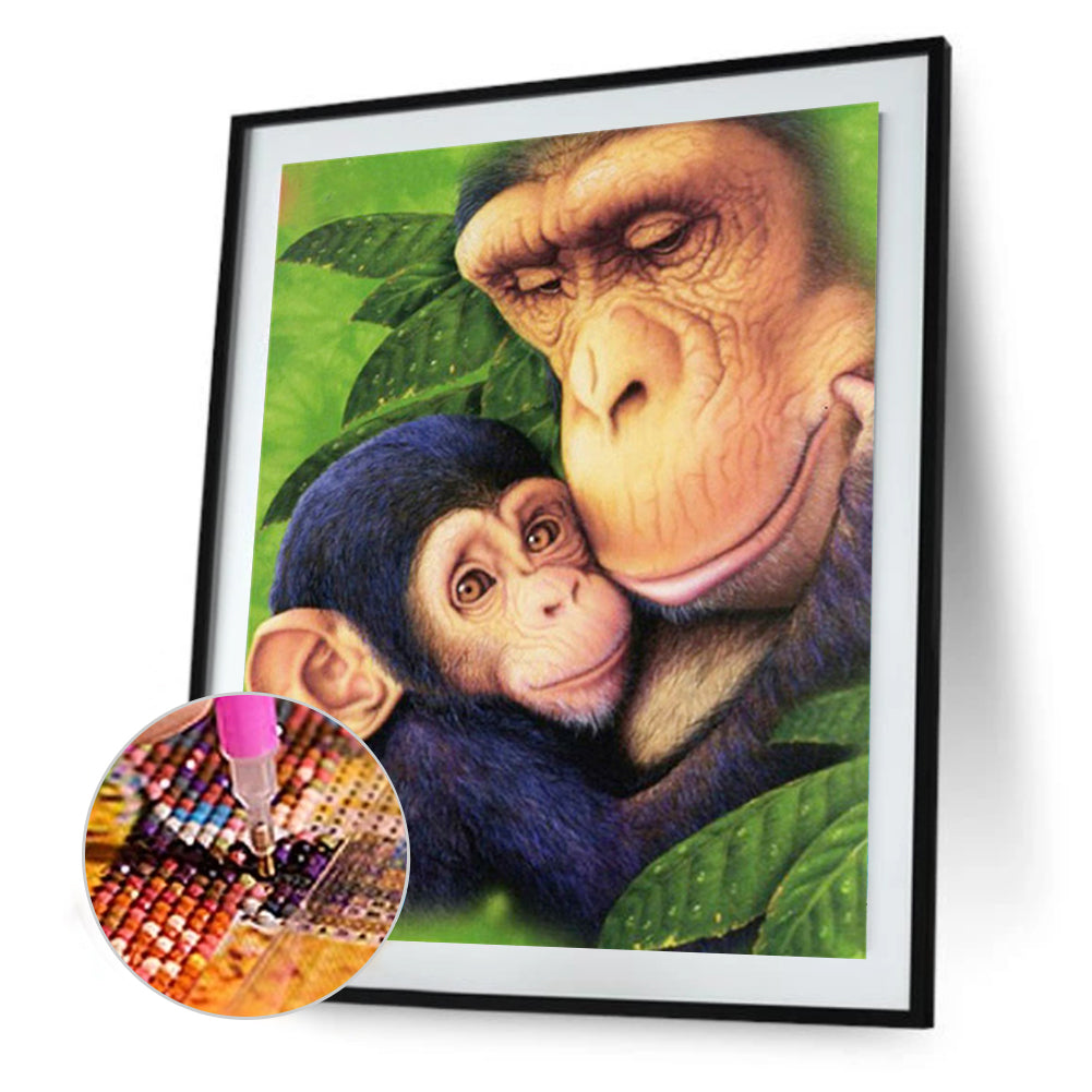 Parent-Child Monkey - Full Square Drill Diamond Painting 30*40CM