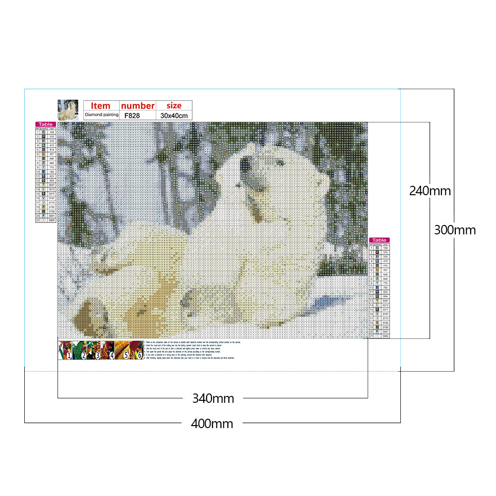 Polar Bear - Full Square Drill Diamond Painting 40*30CM