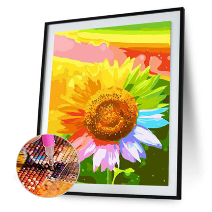 Colorful Sunflower - Full Round Drill Diamond Painting 30*40CM