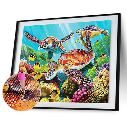 Sea ??Turtle - Full Round Drill Diamond Painting 50*40CM