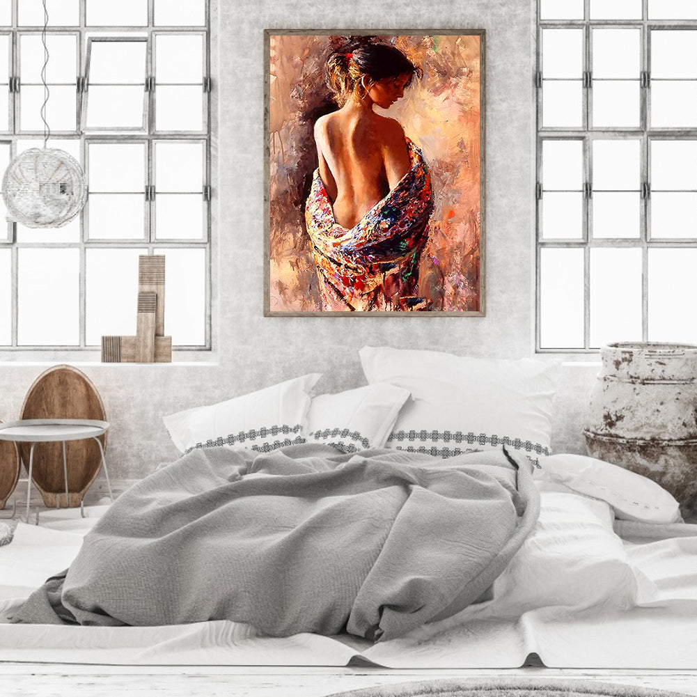 Backless Woman - Full Round Drill Diamond Painting 40*50CM