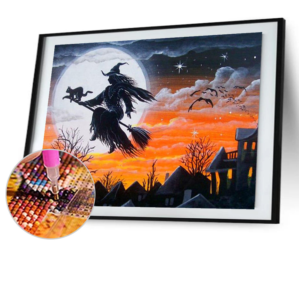 Halloween Witch - Full Round Drill Diamond Painting 50*40CM