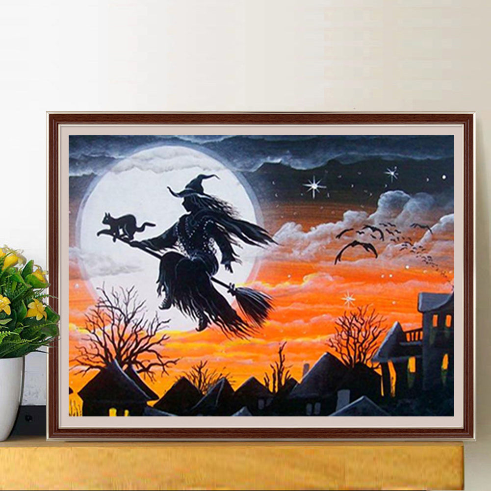 Halloween Witch - Full Round Drill Diamond Painting 50*40CM