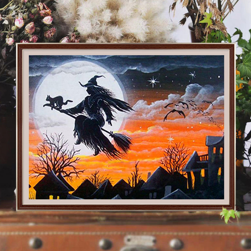 Halloween Witch - Full Round Drill Diamond Painting 50*40CM