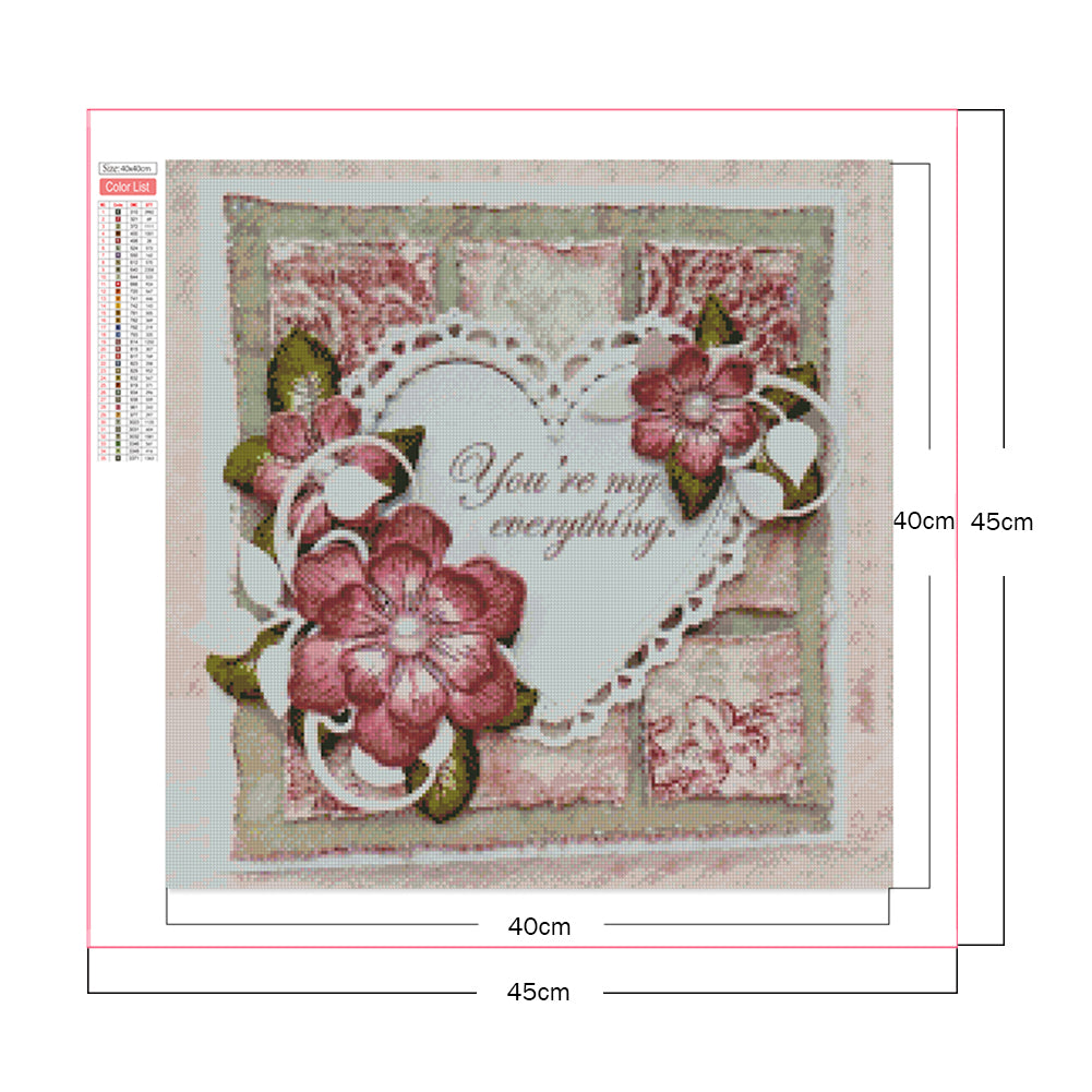 Flowers And Love - Full Square Drill Diamond Painting 40*40CM