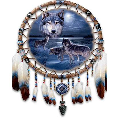 The Wolf And The Dream Catcher - Full Square Drill Diamond Painting 40*50CM