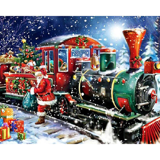 Christmas Gift Train - Full Square Drill Diamond Painting 50*40CM