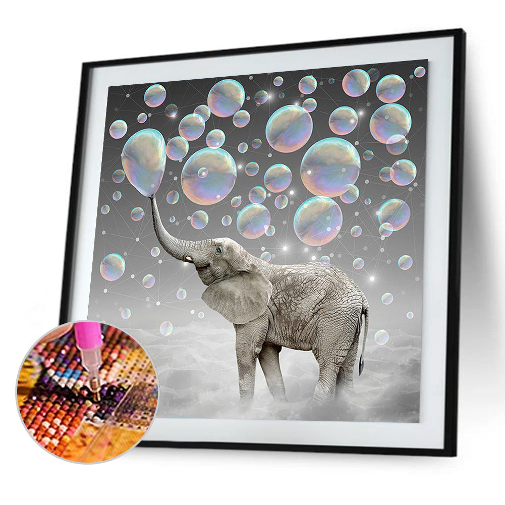 Elephant Blowing Bubbles - Full Square Drill Diamond Painting 50*50CM