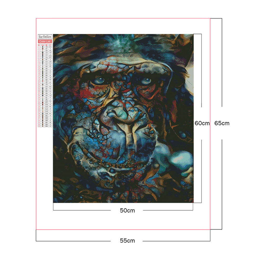 Blue Monkey - Full Square Drill Diamond Painting 50*60CM