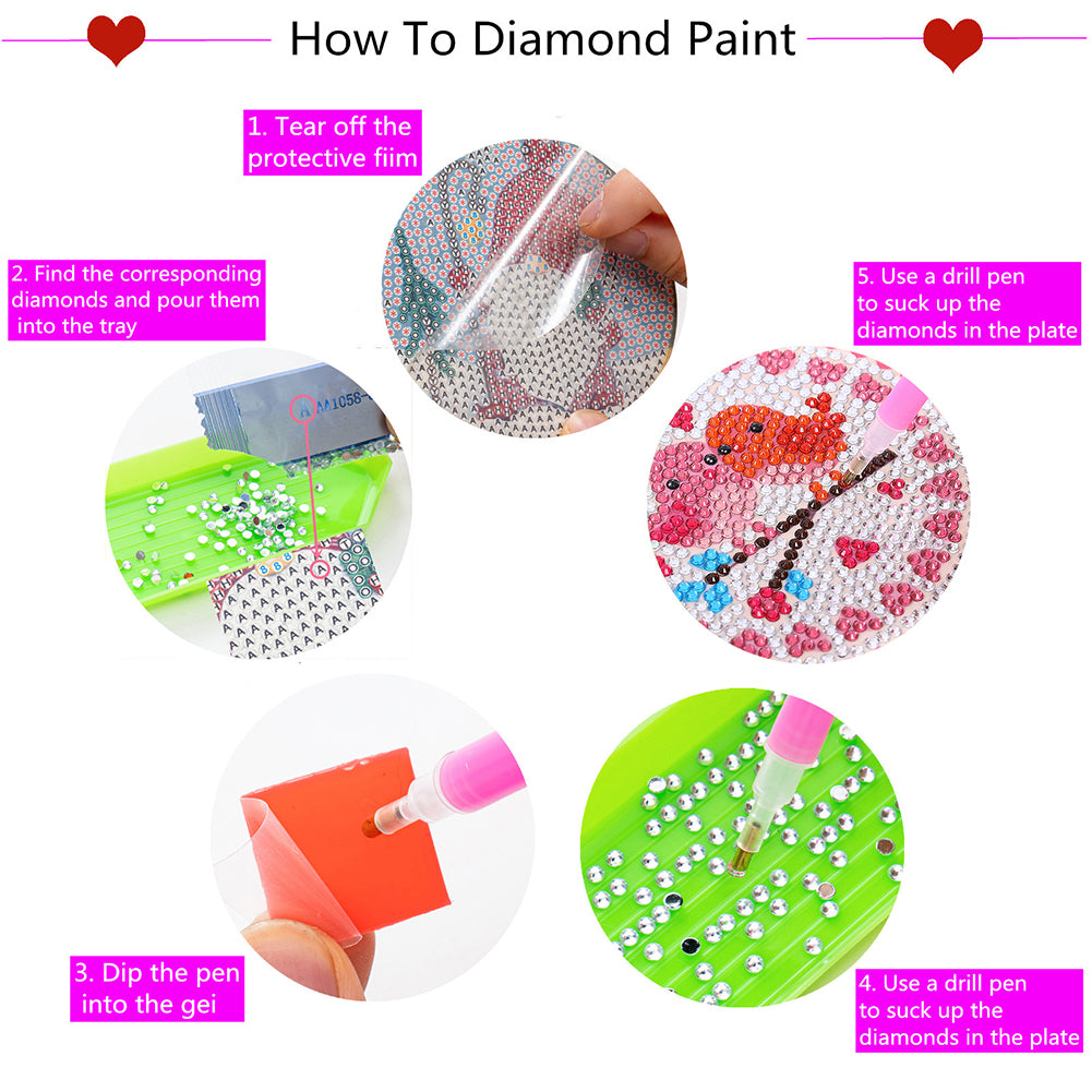 DIY Coaster Non-slip Diamond Painting Cup Cushion with Rack Round Kit Home Decor