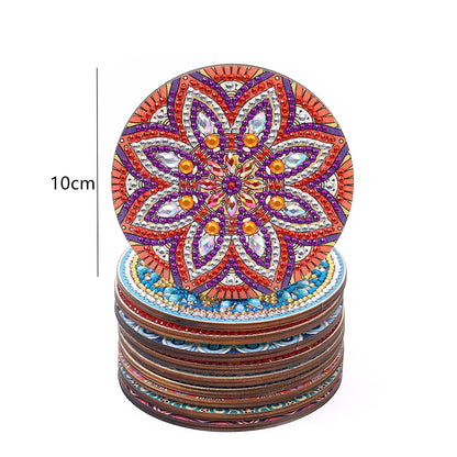 DIY Coaster Non-slip Diamond Painting Cup Cushion with Rack Round Kit Home Decor