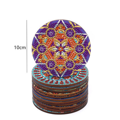 DIY Coaster Non-slip Diamond Painting Cup Cushion with Rack Round Kit Home Decor