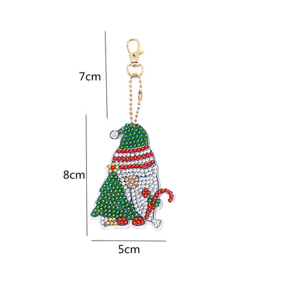 Christmas Diamond Keychains Art Craft DIY Handmade Double Sided Kid Adult Gifts