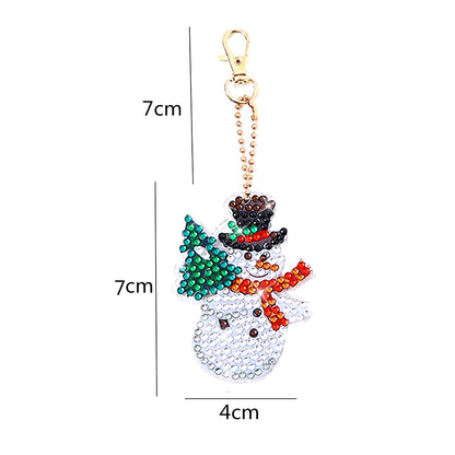 Christmas Diamond Keychains Art Craft DIY Handmade Double Sided Kid Adult Gifts