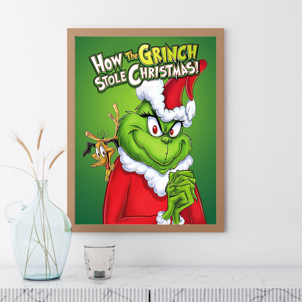 Christmas Green Monster - Full Round Drill Diamond Painting 30*40CM