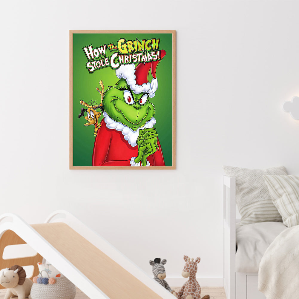 Christmas Green Monster - Full Round Drill Diamond Painting 30*40CM