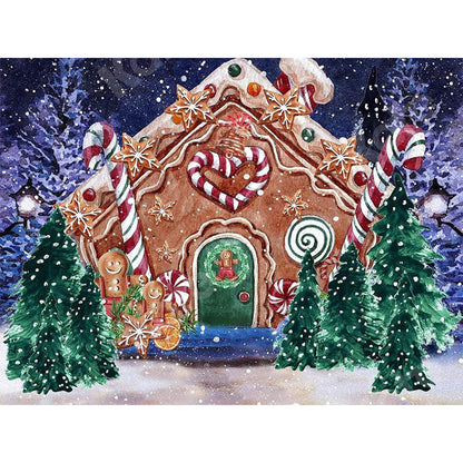 Christmas Gingerbread Room - Full Round Drill Diamond Painting 40*30CM