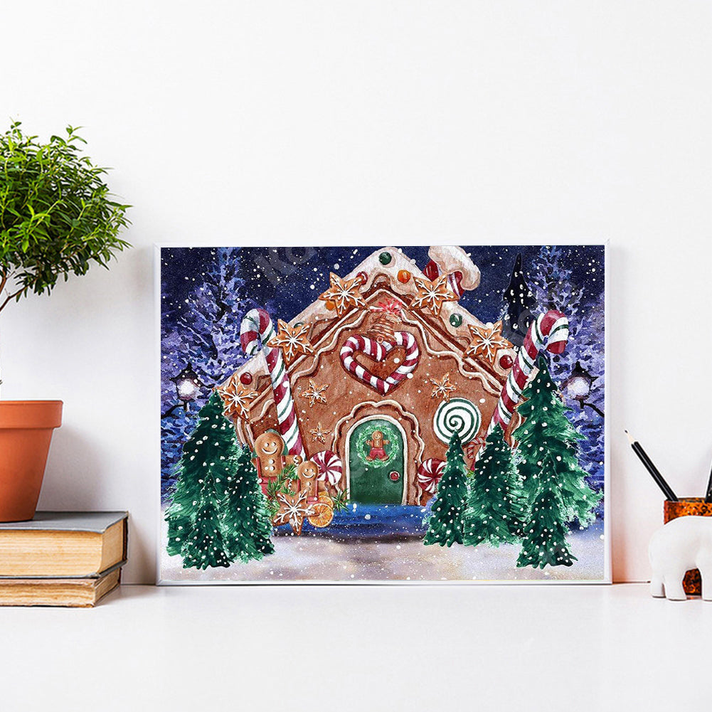 Christmas Gingerbread Room - Full Round Drill Diamond Painting 40*30CM