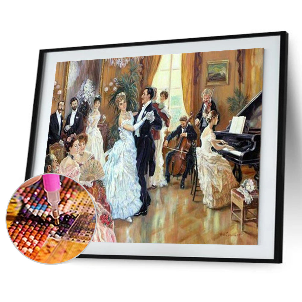 Oil Painting Court Lady - Full Round Drill Diamond Painting 50*40CM