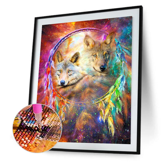 Wolf Dream Catcher - Full Round Drill Diamond Painting 40*50CM