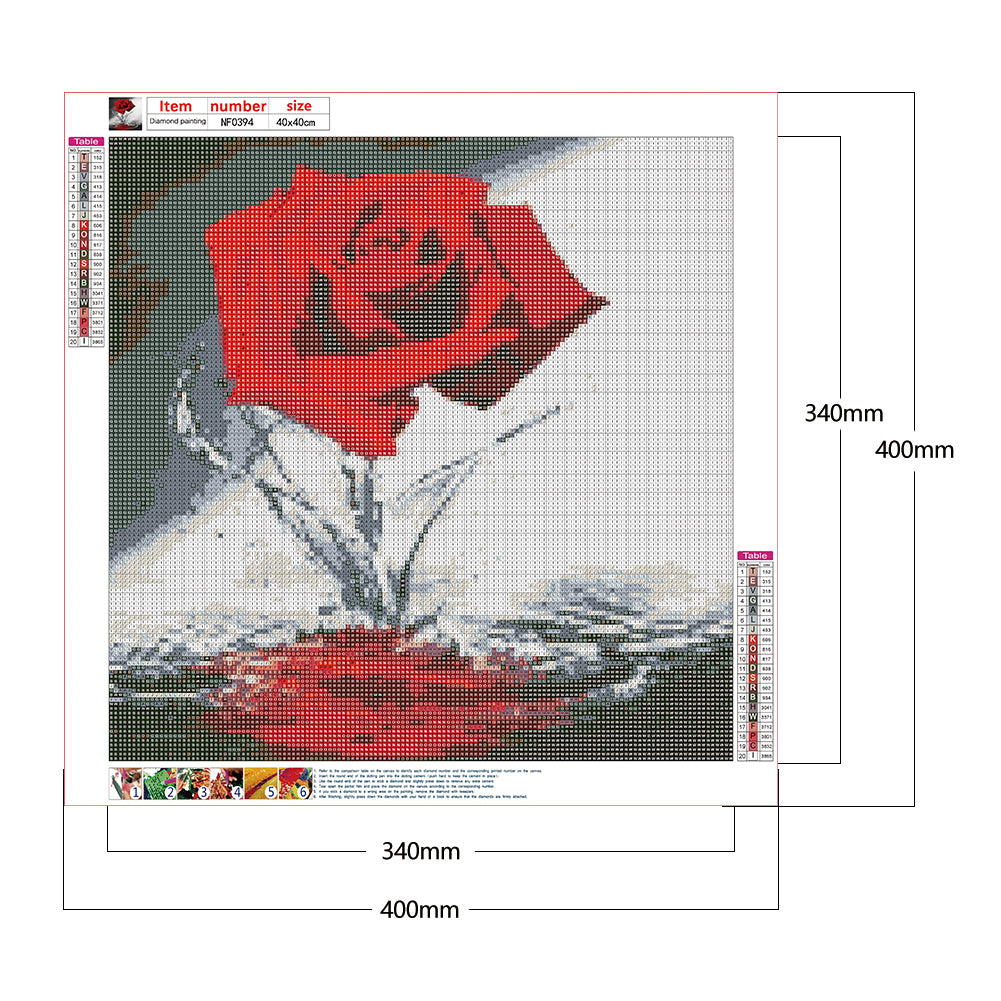 Red Rose - Full Square Drill Diamond Painting 40*40CM