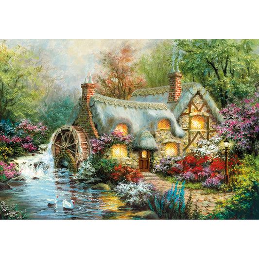 Fairy Tale River House - Full Round Drill Diamond Painting 70*50CM