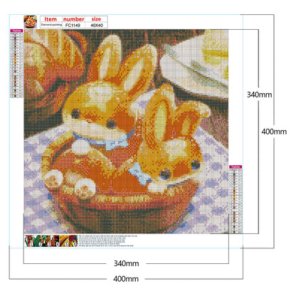 Bread Rabbit - Full Square Drill Diamond Painting 40*40CM