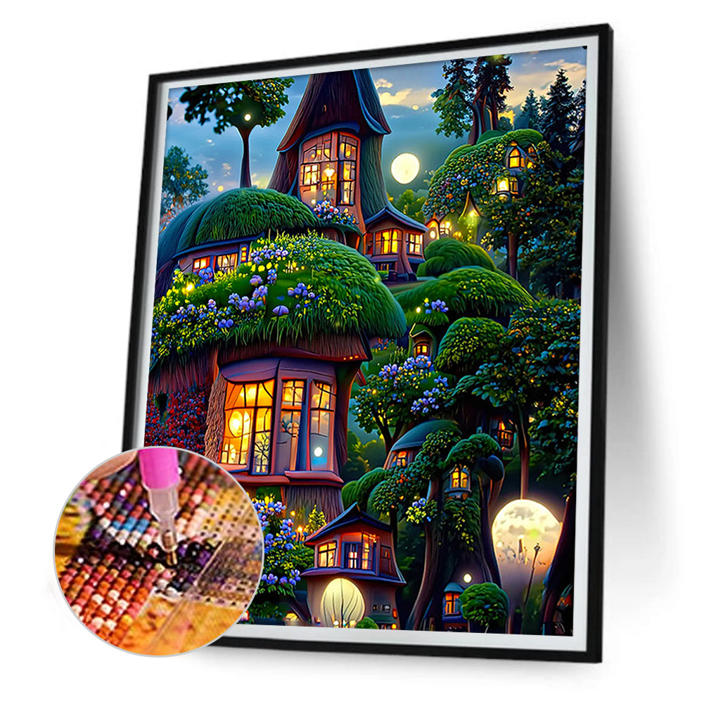 Dream Flower Manor - Full Round Drill Diamond Painting 30*40CM