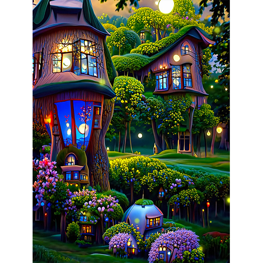 Dream Flower Manor - Full Round Drill Diamond Painting 30*40CM