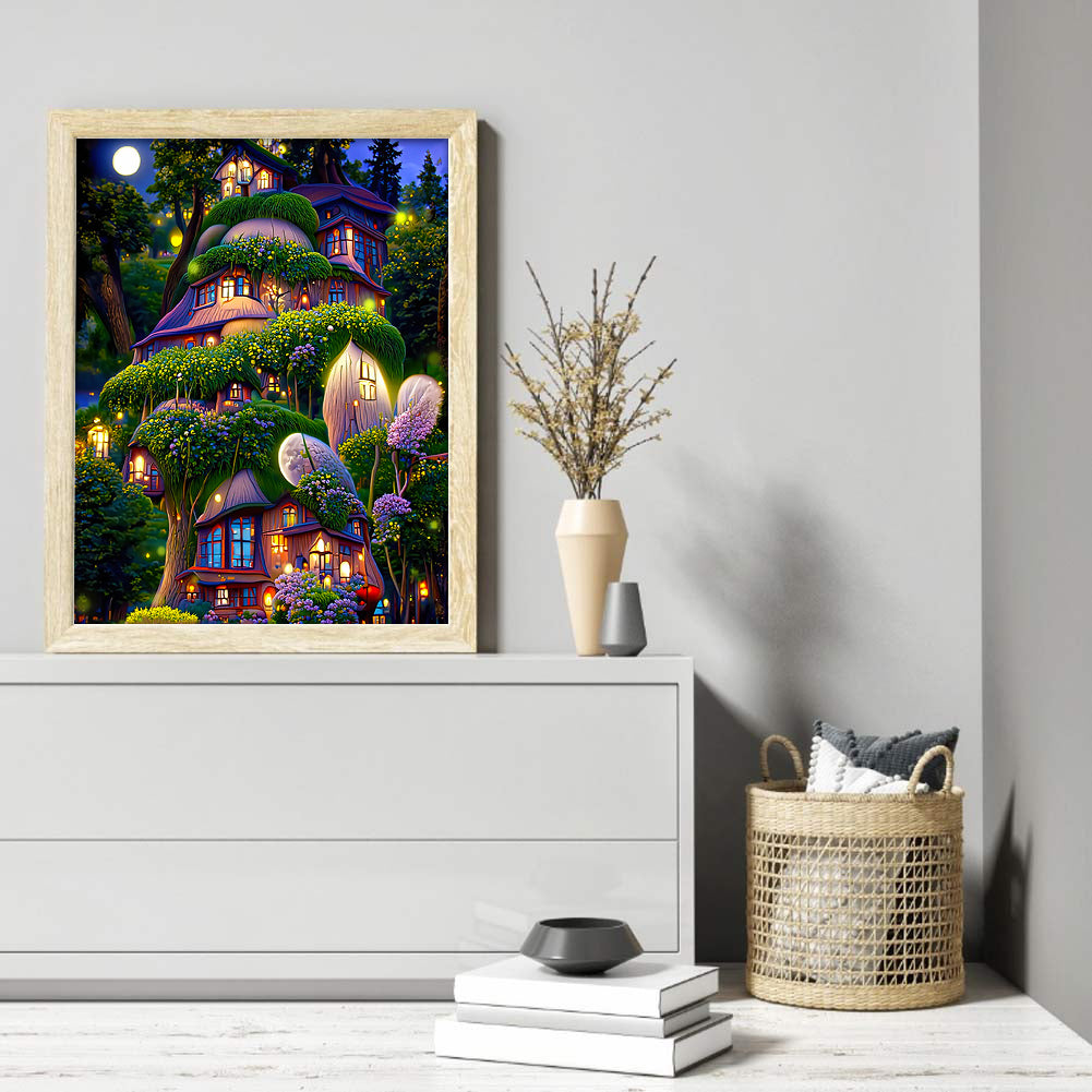 Dream Flower Manor - Full Round Drill Diamond Painting 30*40CM