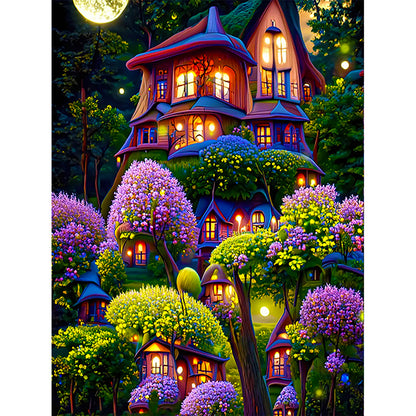 Dream Flower Manor - Full Round Drill Diamond Painting 30*40CM