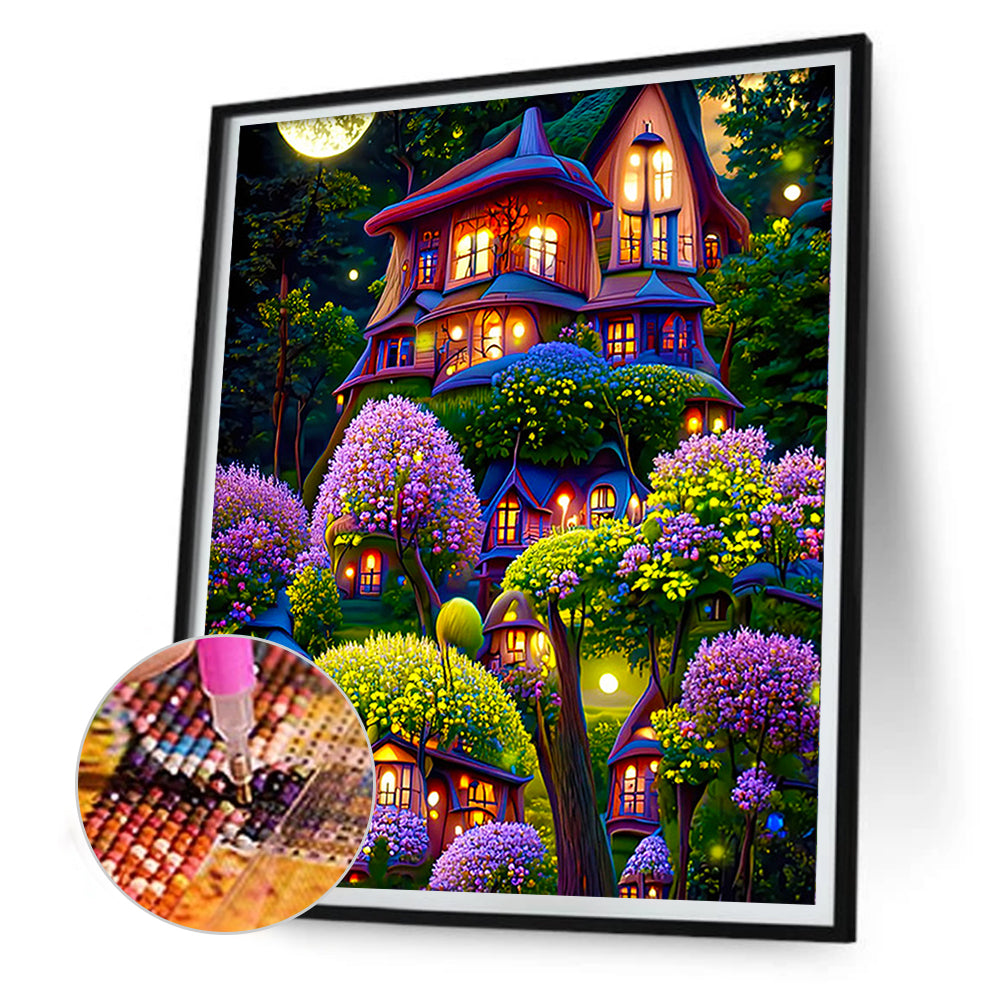 Dream Flower Manor - Full Round Drill Diamond Painting 30*40CM