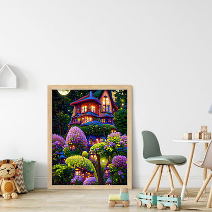 Dream Flower Manor - Full Round Drill Diamond Painting 30*40CM