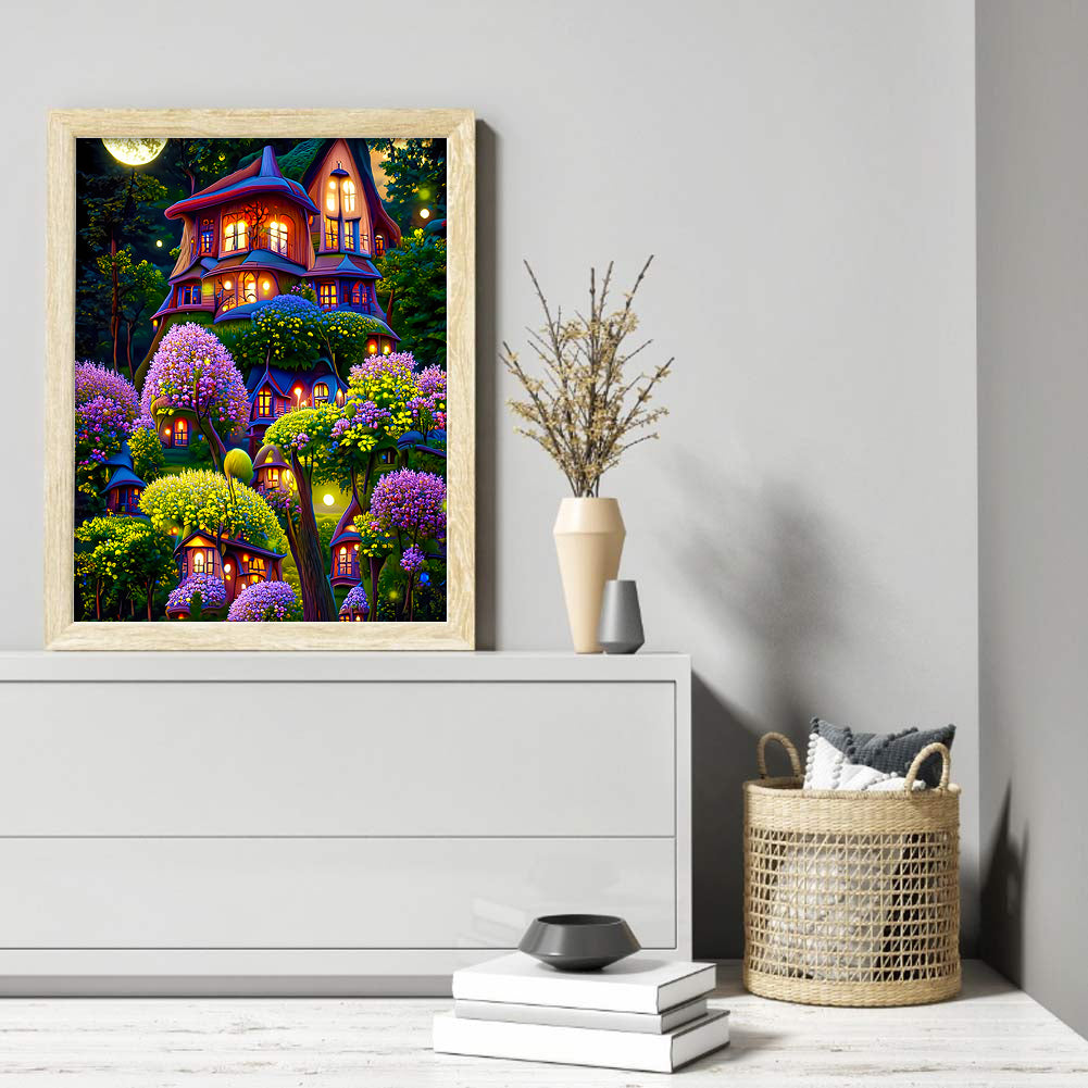 Dream Flower Manor - Full Round Drill Diamond Painting 30*40CM
