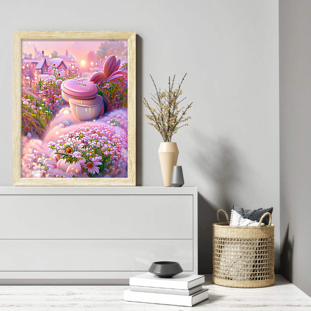 Dream Flower Manor - Full Round Drill Diamond Painting 30*40CM
