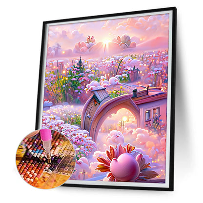 Dream Flower Manor - Full Round Drill Diamond Painting 30*40CM