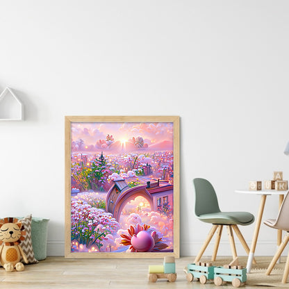 Dream Flower Manor - Full Round Drill Diamond Painting 30*40CM
